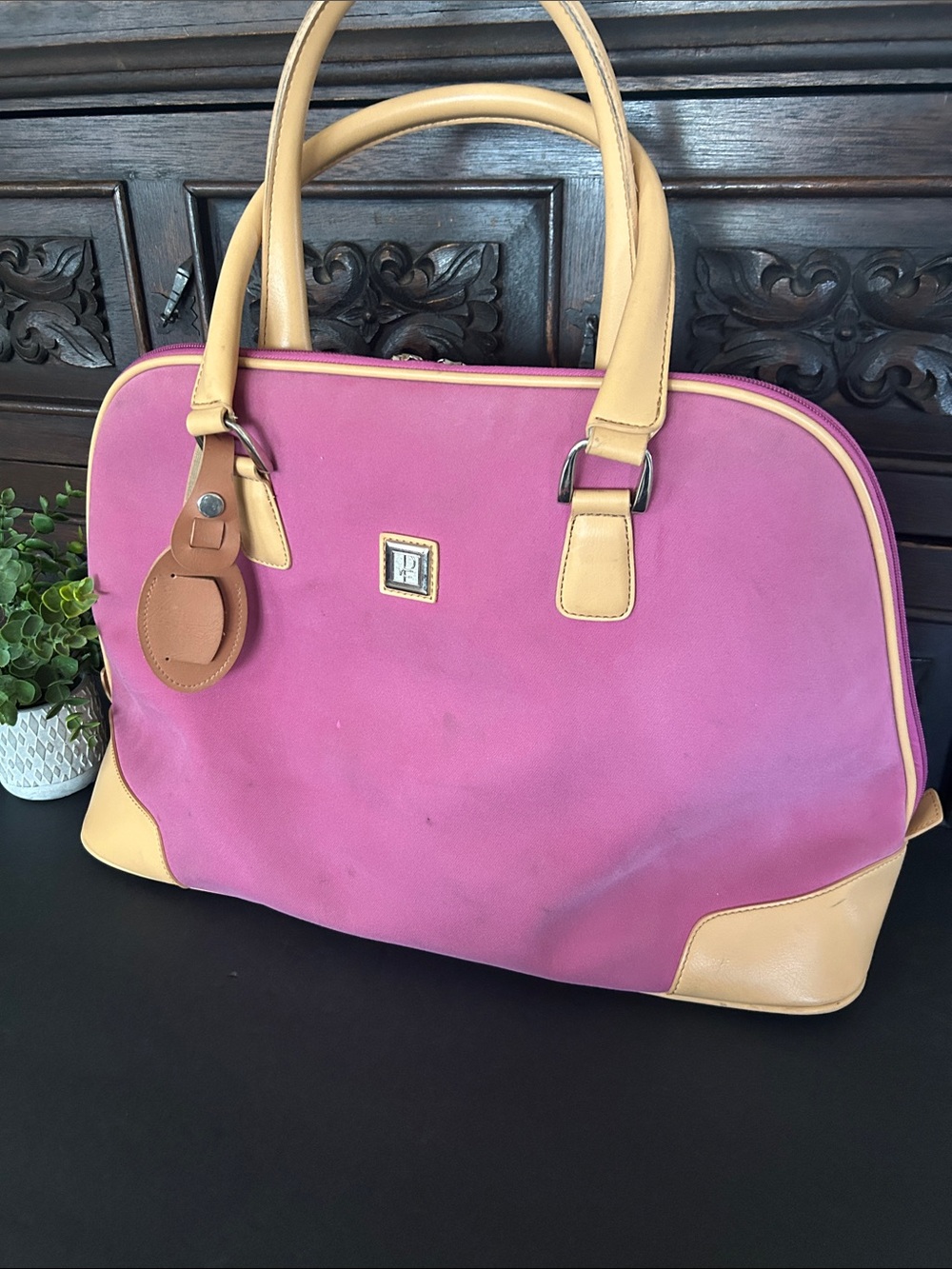 Diane Von Furstenberg Pink and Tan Satchel